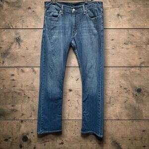 Levis 514 Straight Fit Mens Jeans Blue Medium Wash Denim W34 L34 514-0703